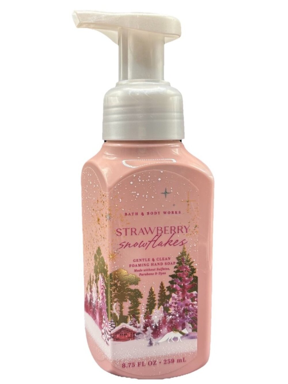 Bath & Body Works Strawberry Snowflakes Gentle Foaming Hand Soap 8.75 oz Pink